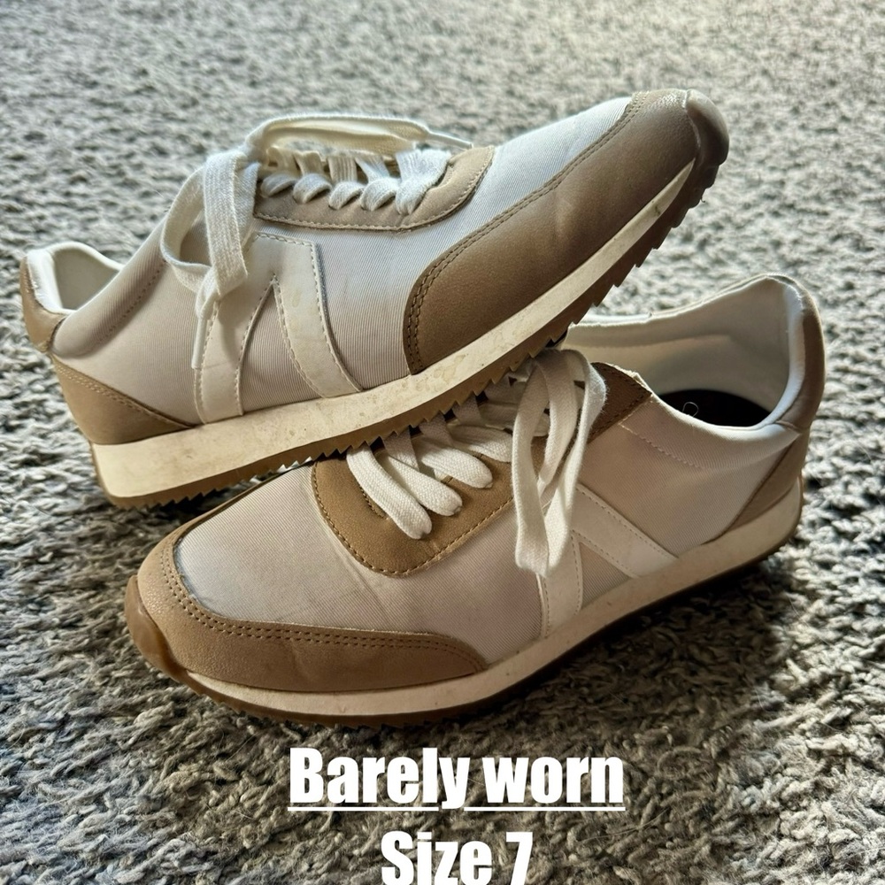 MIA neutral tan cream white sneakers
